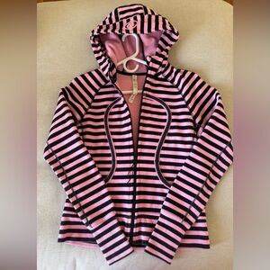 Lululemon Scuba Hoodie *Stretch Sea Stripe Pink Shell Black Vintage Striped